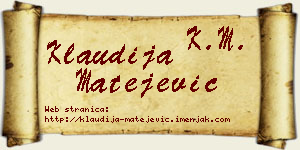 Klaudija Matejević vizit kartica